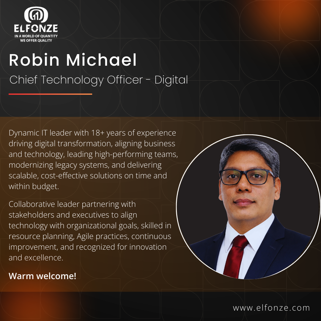 Robin M, Chief Technology Officer Digital at Elfonze Technologies